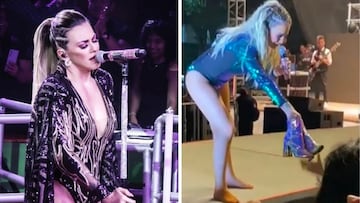 ¡Qué espléndida! María José regala sus botas a una fan en pleno concierto