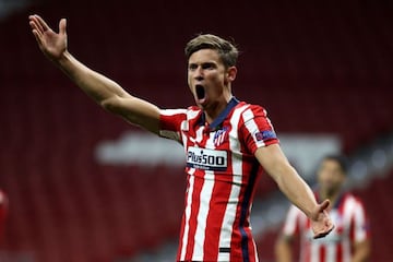 Marcos Llorente celebra su gol al Salzburgo.