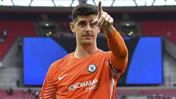 El guardameta belga del Chelsea, Thibaut Courtois, en Wembley.