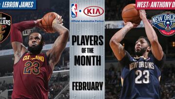 LeBron James y Anthony Davis, los mejores del mes de febrero