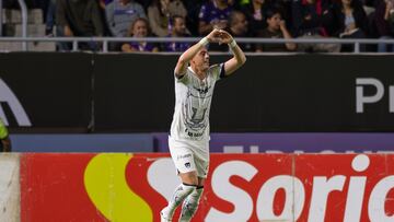  Rogelio Funes Mori celebrates his goal 0-2 of Pumas during the 14th round match between Mazatlan FC and Pumas UNAM as part of the Torneo Clausura 2024 Liga BBVA MX at El Encanto Stadium on April 05, 2024 in Mazatlan, Sinaloa, Mexico.