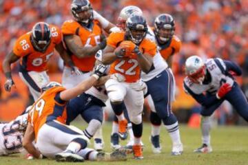 En la final de conferencia, que enfrentó a los Patriots con Denver, volvió a mostrar su buen estado de forma. Sumó 72 yardas de carrera y 18 de recepción.