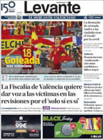 La Roja protagonista de las portadas de la prensa española