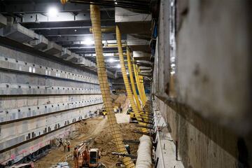 Las obras en las entrañas del estadio. 