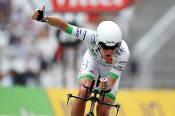 Maxime Bouet durante la contrarreloj del Tour de Francia 2017.