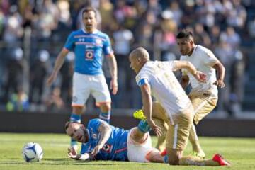 Como cada ocasión que se ven las caras, Celestes y Felinos disputan el esférico férreamente.