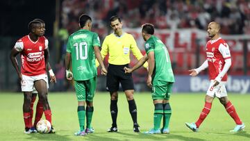 Partido de Liga BetPlay entre Equidad y Santa Fe.