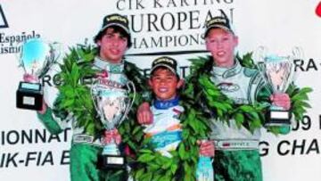 <b>EN EL PODIO. </b>Sainz Jr. fue segundo.