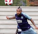Arturo Vidal entrenó a pesar de tener día libre en Barcelona