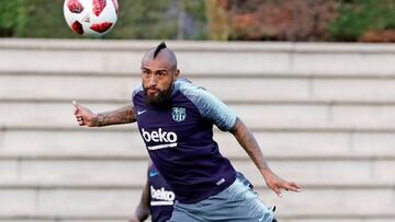 Arturo Vidal entrenó a pesar de tener día libre en Barcelona