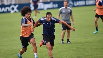 Entrenamiento de Osasuna en las instalaciones de Tajonar.