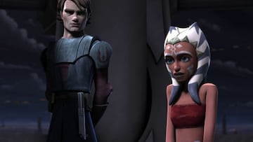 Anakin y Ahsoka en The Clone Wars.