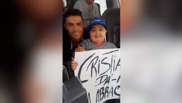 Cristiano stops team bus so young fan can get a hug