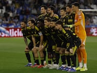 El once del Real Zaragoza en Riazor.