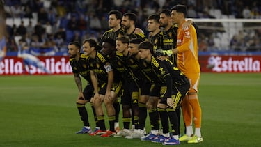 El once del Real Zaragoza en Riazor.