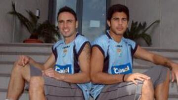 <b>MOTIVADOS. </b>Momo y Aythami, los dos canariones que hay en las filas del Xerez, serán titulares en Chapín esta tarde ante su ex.