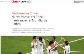 Así vio la prensa internacional la derrota de Chivas
