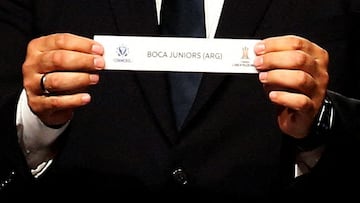 Soccer Football - Copa Libertadores - Draw - Conmebol headquarters, Luque, Paraguay - March 27, 2023 Conmebol Director of Club Competitions Frederico Nantes draws Boca Juniors. REUTERS/Cesar Olmedo
