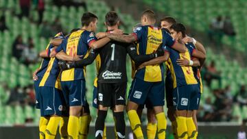 Jugadores del Atlético de San Luis antes de un partido en contra de Santos
