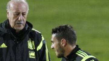 Del Bosque, con Koke.