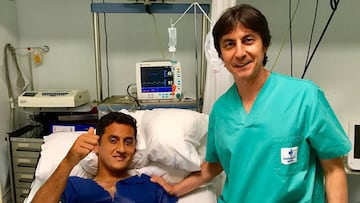 Nicolás Almagro tras ser operado con éxito de su rotura de menisco hoy