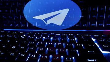 FILE PHOTO: A keyboard is placed in front of a displayed Telegram logo in this illustration taken February 21, 2023. REUTERS/Dado Ruvic/Illustration/File Photo