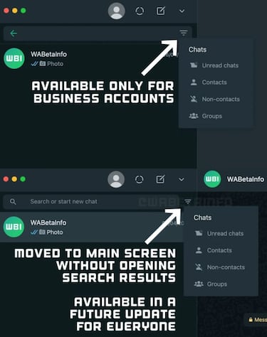 WhatsApp estrena un nuevo filtro para mensajes