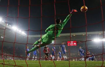 Chelsea's Thibaut Courtois doing what he does very well.