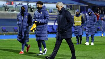 Soccer Football - Europa League - Round of 16 Second Leg - Dinamo Zagreb v Tottenham Hotspur - Stadion Maksimir, Zagreb, Croatia - March 18, 2021 Tottenham Hotspur manager Jose Mourinho looks dejected after the match REUTERS/Antonio Bronic