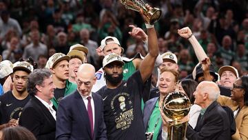 Jaylen Brown, campeón y MVP de las Finales 2024 de la NBA con Boston Celtics.