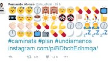 Alonso y sus emoticonos en las redes sociales. 