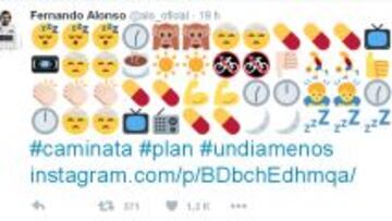 Alonso y sus emoticonos en las redes sociales.