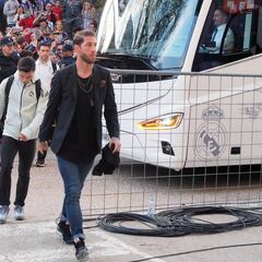 Sergio Ramos llegó a Zorrilla en el autobús del Real Madrid