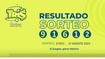 Resultados Lotería Tris Extra hoy: ganadores y números premiados | 27 de agosto