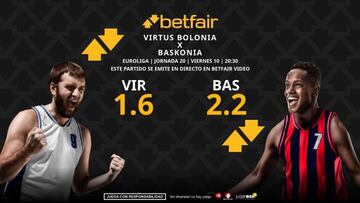 Virtus Bolonia vs. Baskonia: horario, dónde ver, pronósticos, estadísticas y clasificación