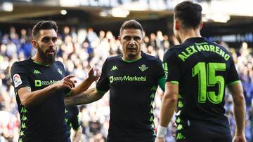 Borja Iglesias celebra su gol al Espanyol.