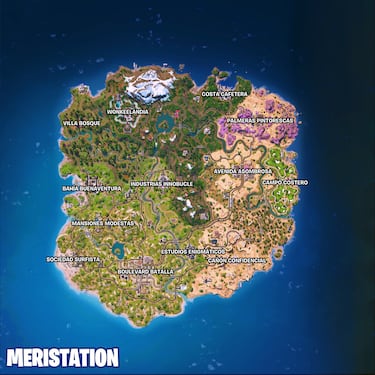 Así es el nuevo mapa de Fortnite Capítulo 7 Temporada 1: todas las nuevas ubicaciones