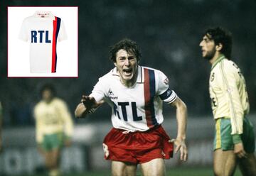 Luis Fernández celebrando la victoria del PSG durante la final de la Copa de Fútbol de Francia en la temporada 1982-1983.