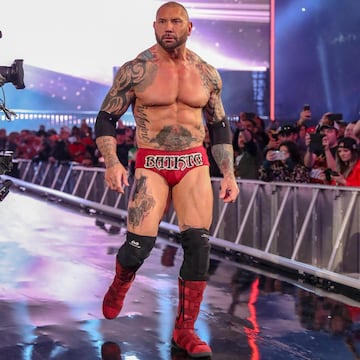 Así lucía Dave Bautista en WWE en 2019.