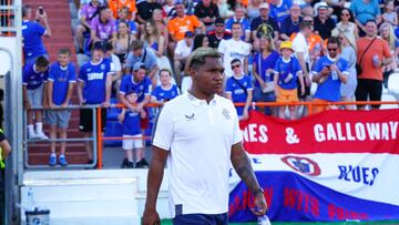 ALGARVE, PORTUGAL - JULY 09: Alfredo Morelos during a pre-season friendly match between Rangers and Sunderland at Estadio Municipal de Albufiera, on July 09 2022, in Algarve, Portugal.                                 (Photo by Gualter Fatia/SNS Group via Getty Images)