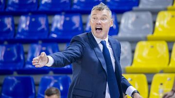 Sarunas Jasikevicius, durante el partido de la Euroliga que ha enfrentado al Barcelona y al ASVEL Villeurbanne.