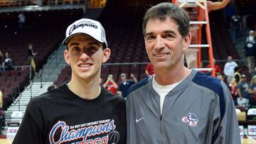 David y John Stockton, en 2014 cuando el hijo de la exestrella de la NBA jugaba en Gonzaga.