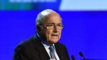 Blatter, hoy mismo, en el 64º Congreso de FIFA.