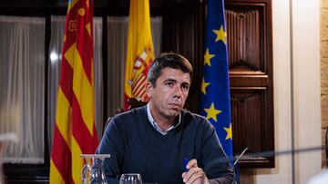 El president de la Generalitat valenciana, Carlos Mazón, durante un pleno extraordinario del Consell, a 4 de noviembre de 2024, en Valencia, Comunidad Valenciana (España). Mazón ha convocado un pleno extraordinario del Consell a última hora para abordar las nuevas medidas de la Generalidad para ayudar a los afectados por la DANA.
04 NOVIEMBRE 2024
Carlos Luján / Europa Press
04/11/2024