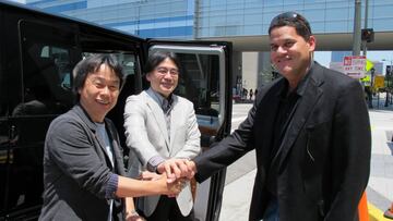 Miyamoto, Iwata y Fils-Aime, en un E3.