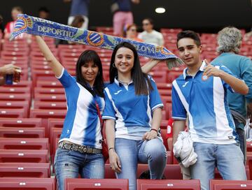 Seguidores del Espanyol en el Wanda Metropolitano. 