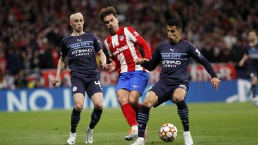 Foden, Griezmann y Cancelo en el Atlético-Manchester City de Champions