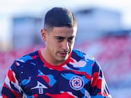 Camilo Candido of Cruz Azul during the 8th round match between Atletico San Luis and Cruz Azul as part of the Liga BBVA MX, Torneo Apertura 2024 at Alfonso Lastras Stadium on September 17, 2024 in San Luis Potosi, Mexico.