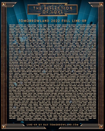 El cartel del festival Tomorrowland en su edición de 2022.