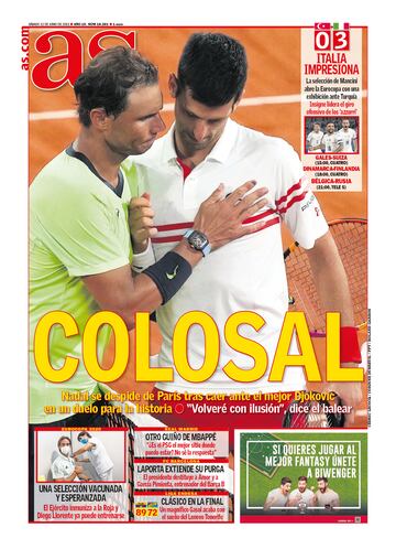 Rafa Nadal a través de las portadas de As